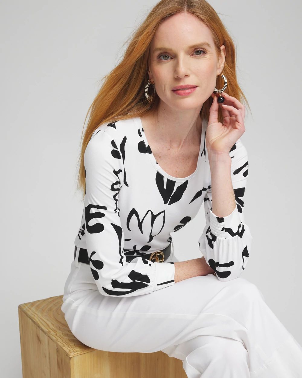 Touch of Cool™ Abstract Smock Sleeve Tee | Chico's